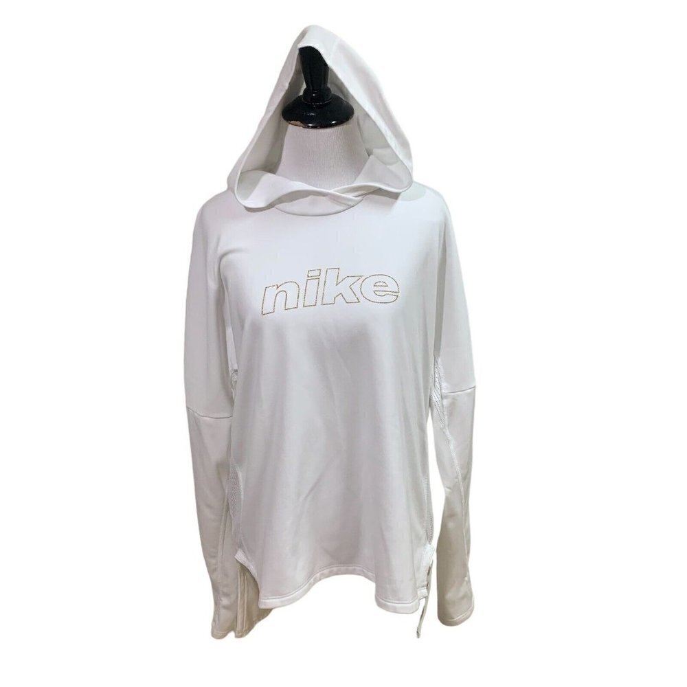 Nike Running Women's M Medium Glam Midlayer Hoodie Sweater Vented Hi-Low Cut